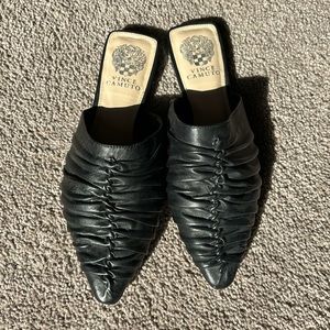Vince Camuto Riteren black ruched mules. Size 7